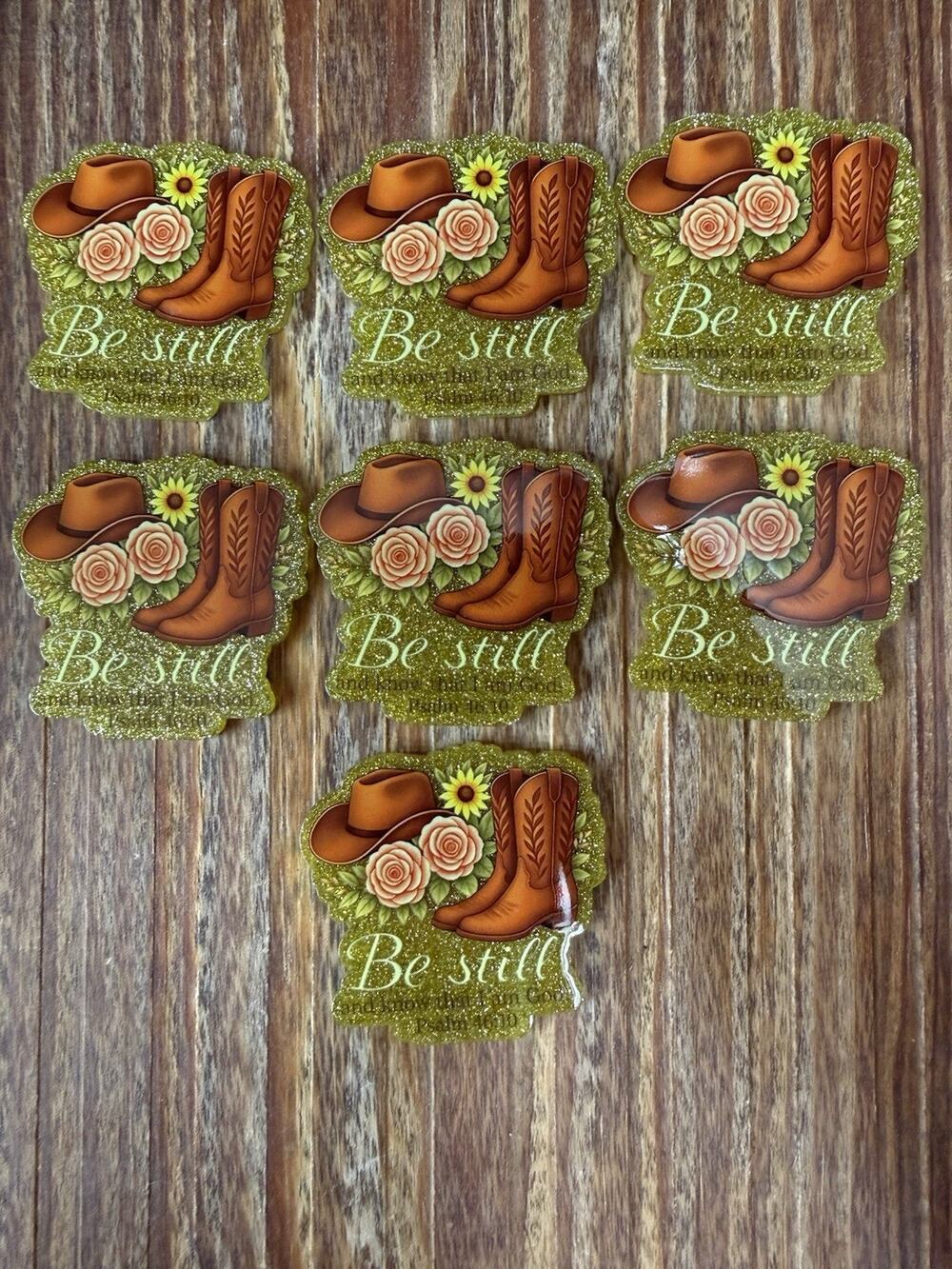 7 Pc Be Still Acrylic Flatbacks